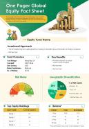 One pager global equity fact sheet presentation report infographic ppt pdf document
