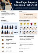 One pager impulse spending fact sheet presentation report infographic ppt pdf document