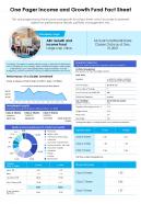One pager income and growth fund fact sheet presentation report infographic ppt pdf document