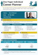One Pager Individual Career Planner Presentation Report Infographic PPT PDF Document