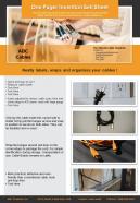 One Pager Invention Sell Sheet Presentation Report Infographic PPT PDF Document