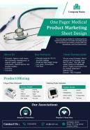 One pager medical product marketing sheet design presentation report infographic ppt pdf document