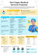 One Pager Medical Services Proposal Presentation Report Infographic PPT PDF Document