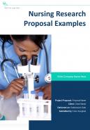 One Pager Nursing Research Proposal Examples Template