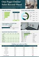 One pager online sales record sheet template presentation report infographic ppt pdf document