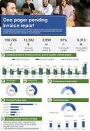 One Pager Pending Invoice Report Presentation Infographic PPT PDF Document