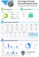 One pager personal financial planner sheet presentation report infographic ppt pdf document