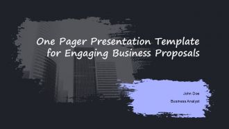 One Pager Presentation Template For Engaging Business Proposals PPT H