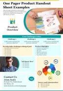 One Pager Product Handout Sheet Examples Presentation Report Infographic PPT PDF Document