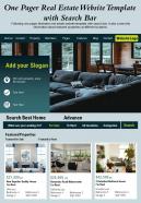 One pager real estate website template with search bar presentation report infographic ppt pdf document