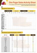 One pager sales activity sheet presentation report infographic ppt pdf document