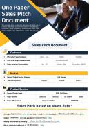One pager sales pitch document presentation report infographic ppt pdf document