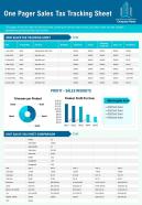 One pager sales tax tracking sheet presentation report ppt pdf document