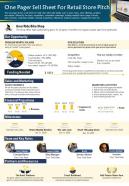 One pager sell sheet for retail store pitch presentation report infographic ppt pdf document