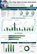 One pager sports product sales sheet presentation report infographic ppt pdf document