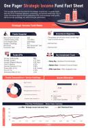 One pager strategic income fund fact sheet presentation report infographic ppt pdf document