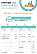 One pager total fund capital sheet presentation report infographic ppt pdf document