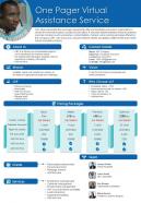 One Pager Virtual Assistance Service Presentation Report Infographic PPT PDF Document