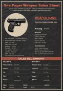 One pager weapon sales sheet presentation report infographic ppt pdf document