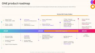 One Product Roadmap Nielsen Company Profile Ppt Slides Graphics Pictures