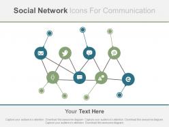 One social networking icons for communication flat powerpoint design