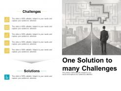 One solution to many challenges maze ppt powerpoint presentation model picture