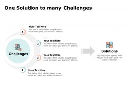 One solution to many challenges solutions ppt powerpoint presentation pictures images