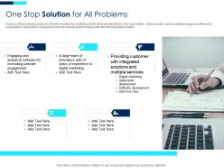 One stop solution for all problems digital marketing investor funding elevator