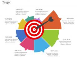 One target board with semicircle chart flat powerpoint design