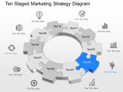 One ten staged marketing strategy diagram powerpoint template