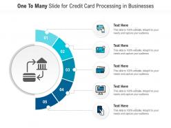 One to many slide for credit card processing in businesses infographic template