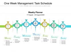 One week management task schedule