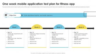 One Week Mobile Application Test Plan For Fitness App