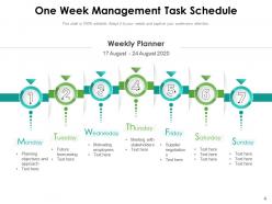 One Week Schedule Business Management Marketing Department Operations