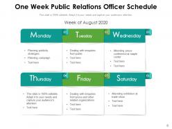 One Week Schedule Business Management Marketing Department Operations