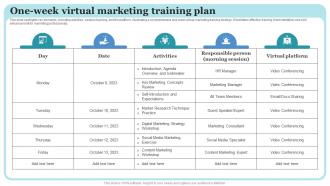 One Week Virtual Marketing Training Plan