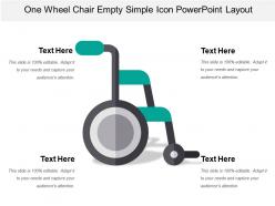 One wheel chair empty simple icon powerpoint layout