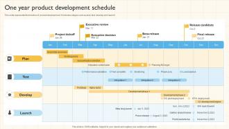 One Year Product Development Schedule