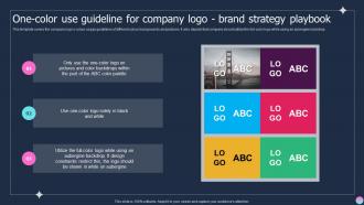 Onecolor Use Guideline For Company Logo Brand Strategy Playbook Ppt Mockup