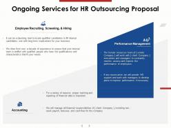 Ongoing Services For HR Outsourcing Proposal Ppt Powerpoint Presentation Summary