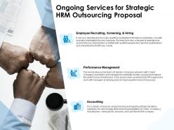 Ongoing Services For Strategic HRM Outsourcing Proposal Ppt Layouts Icon