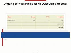 Ongoing services pricing for hr outsourcing proposal ppt powerpoint presentation ideas