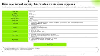 Online Advertisement Campaign Brief To Enhance Social Media Engagement