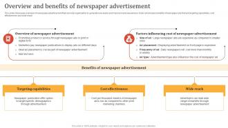 Online Advertisement Techniques Overview And Benefits Of Newspaper Advertisement MKT SS V