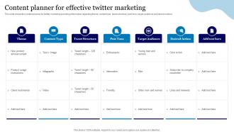 Online Advertisement Using Twitter Content Planner For Effective Twitter Marketing