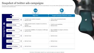 Online Advertisement Using Twitter Snapshot Of Twitter Ads Campaigns
