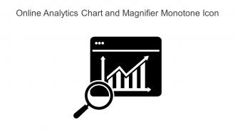 Online Analytics Chart And Magnifier Monotone Icon In Powerpoint Pptx Png And Editable Eps Format