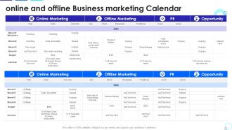 Online and offline business marketing calendar