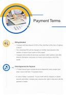 Online And Offline Marketing Proposal Payment Terms One Pager Sample Example Document