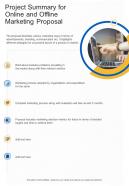 Online And Offline Marketing Proposal Project Summary One Pager Sample Example Document